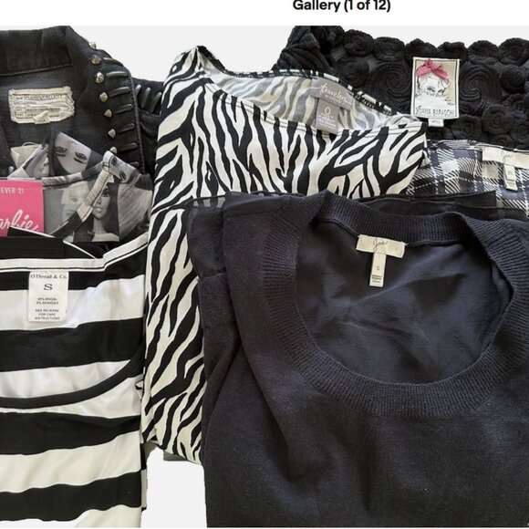 Lot 7 Small Black White Tops Current Elliot Joie Chicos Baraschi - Picture 1 of 12